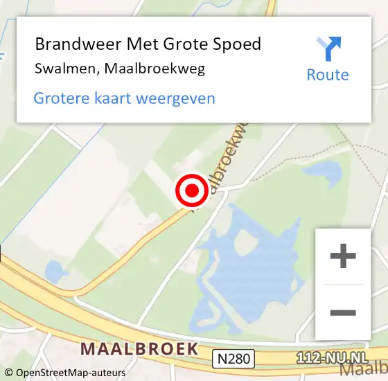 Locatie op kaart van de 112 melding: Brandweer Met Grote Spoed Naar Swalmen, Maalbroekweg op 15 december 2024 13:39