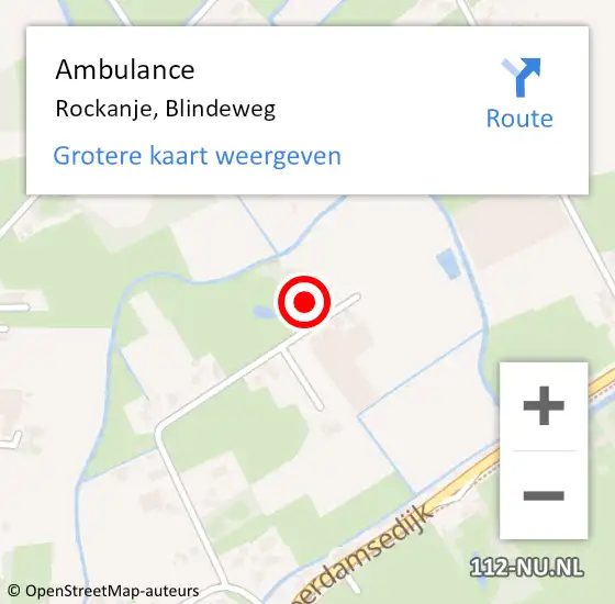 Locatie op kaart van de 112 melding: Ambulance Rockanje, Blindeweg op 30 oktober 2014 13:10