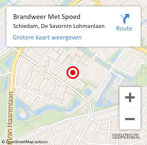 Locatie op kaart van de 112 melding: Brandweer Met Spoed Naar Schiedam, De Savornin Lohmanlaan op 15 december 2024 13:49