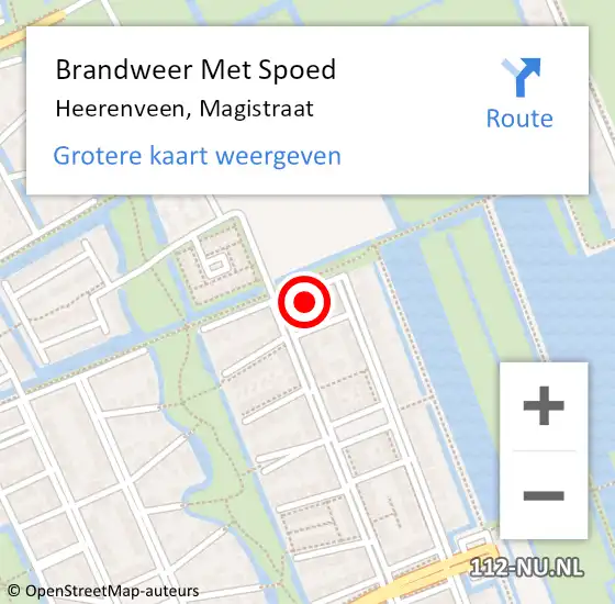 Locatie op kaart van de 112 melding: Brandweer Met Spoed Naar Heerenveen, Magistraat op 15 december 2024 13:50