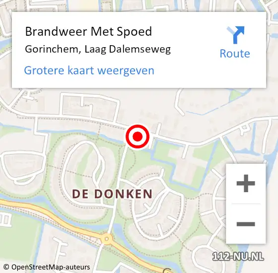 Locatie op kaart van de 112 melding: Brandweer Met Spoed Naar Gorinchem, Laag Dalemseweg op 15 december 2024 15:29