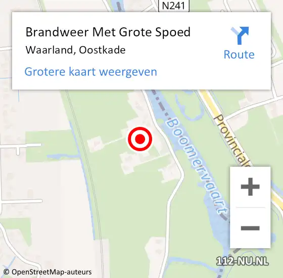 Locatie op kaart van de 112 melding: Brandweer Met Grote Spoed Naar Waarland, Oostkade op 15 december 2024 16:25