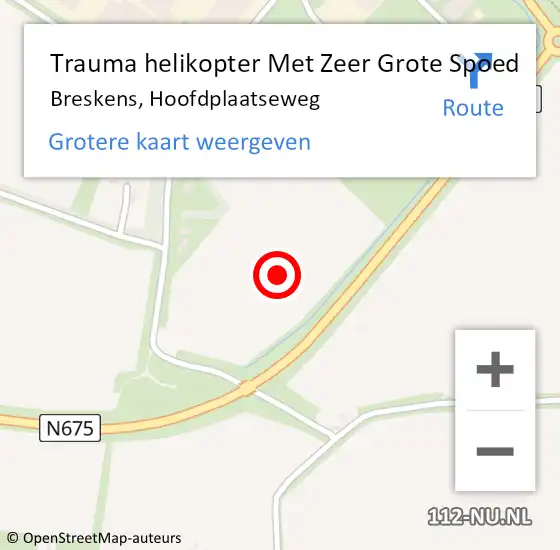 Locatie op kaart van de 112 melding: Trauma helikopter Met Zeer Grote Spoed Naar Breskens, Hoofdplaatseweg op 15 december 2024 16:31