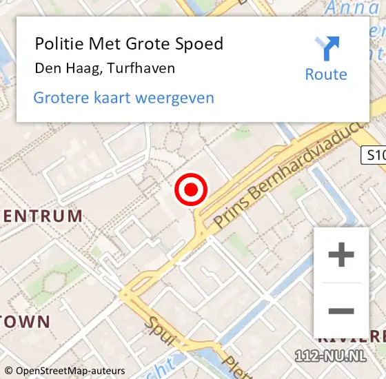 Locatie op kaart van de 112 melding: Politie Met Grote Spoed Naar Den Haag, Turfhaven op 15 december 2024 17:30