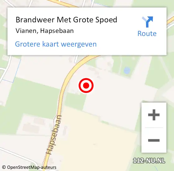 Locatie op kaart van de 112 melding: Brandweer Met Grote Spoed Naar Vianen, Hapsebaan op 15 december 2024 18:29