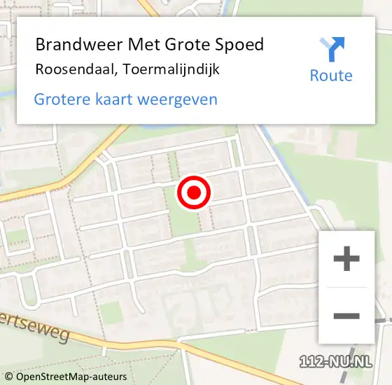 Locatie op kaart van de 112 melding: Brandweer Met Grote Spoed Naar Roosendaal, Toermalijndijk op 15 december 2024 19:26