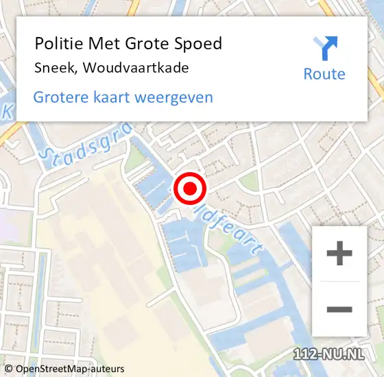 Locatie op kaart van de 112 melding: Politie Met Grote Spoed Naar Sneek, Woudvaartkade op 15 december 2024 19:44