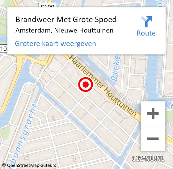 Locatie op kaart van de 112 melding: Brandweer Met Grote Spoed Naar Amsterdam, Nieuwe Houttuinen op 15 december 2024 19:59