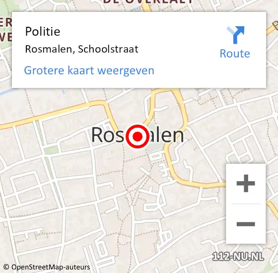 Locatie op kaart van de 112 melding: Politie Rosmalen, Schoolstraat op 15 december 2024 20:38