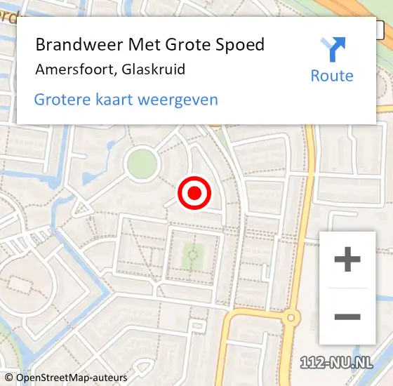 Locatie op kaart van de 112 melding: Brandweer Met Grote Spoed Naar Amersfoort, Glaskruid op 15 december 2024 20:46