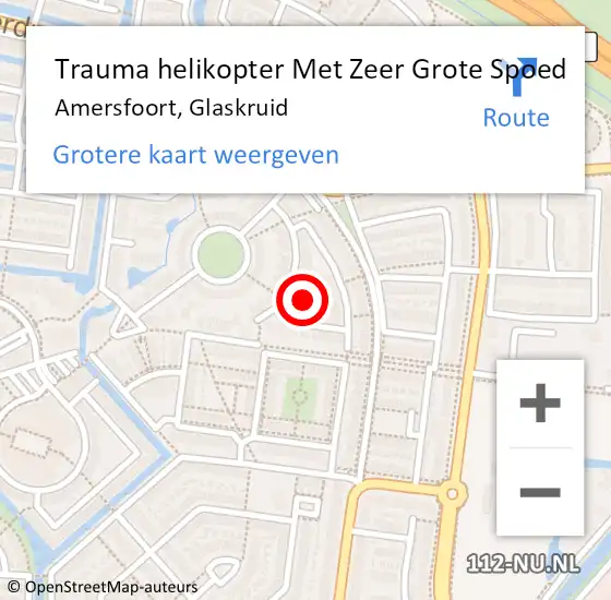 Locatie op kaart van de 112 melding: Trauma helikopter Met Zeer Grote Spoed Naar Amersfoort, Glaskruid op 15 december 2024 20:56