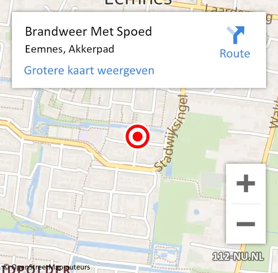 Locatie op kaart van de 112 melding: Brandweer Met Spoed Naar Eemnes, Akkerpad op 15 december 2024 21:19