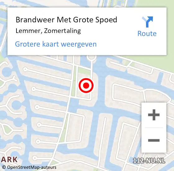 Locatie op kaart van de 112 melding: Brandweer Met Grote Spoed Naar Lemmer, Zomertaling op 15 december 2024 21:20