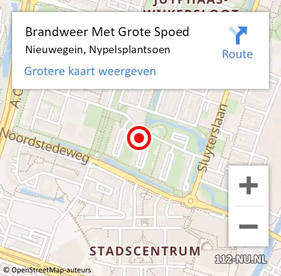 Locatie op kaart van de 112 melding: Brandweer Met Grote Spoed Naar Nieuwegein, Nypelsplantsoen op 15 december 2024 22:20