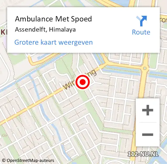 Locatie op kaart van de 112 melding: Ambulance Met Spoed Naar Assendelft, Himalaya op 15 december 2024 23:23