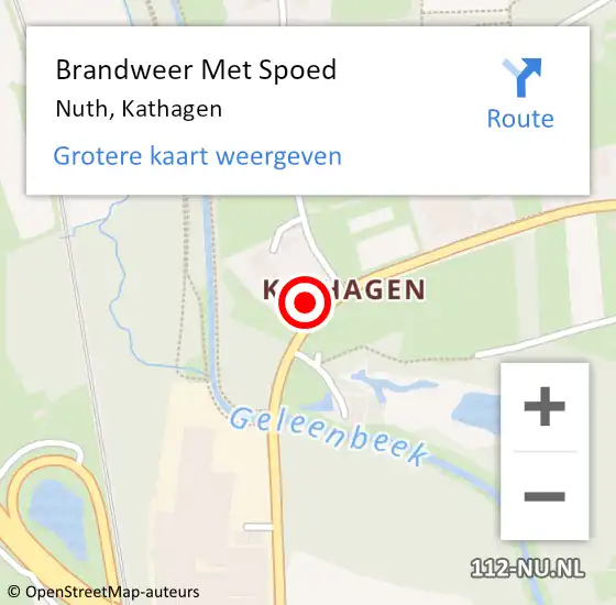 Locatie op kaart van de 112 melding: Brandweer Met Spoed Naar Nuth, Kathagen op 16 december 2024 02:41