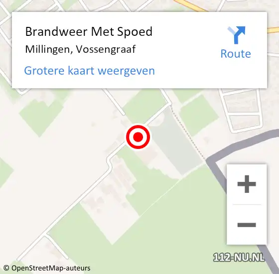 Locatie op kaart van de 112 melding: Brandweer Met Spoed Naar Millingen aan de Rijn, Vossengraaf op 16 december 2024 07:01