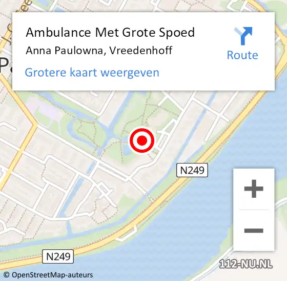 Locatie op kaart van de 112 melding: Ambulance Met Grote Spoed Naar Anna Paulowna, Vreedenhoff op 16 december 2024 08:17