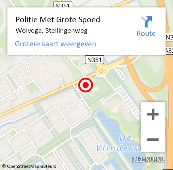 Locatie op kaart van de 112 melding: Politie Met Grote Spoed Naar Wolvega, Stellingenweg op 16 december 2024 08:24