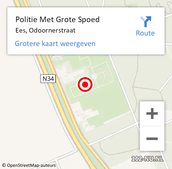 Locatie op kaart van de 112 melding: Politie Met Grote Spoed Naar Ees, Odoornerstraat op 16 december 2024 08:27