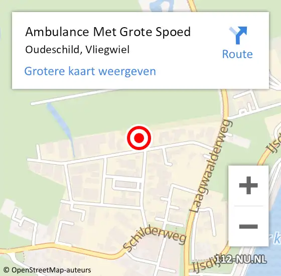 Locatie op kaart van de 112 melding: Ambulance Met Grote Spoed Naar Oudeschild, Vliegwiel op 16 december 2024 08:56