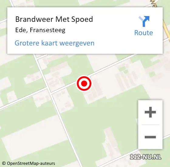 Locatie op kaart van de 112 melding: Brandweer Met Spoed Naar Ede, Fransesteeg op 16 december 2024 09:19