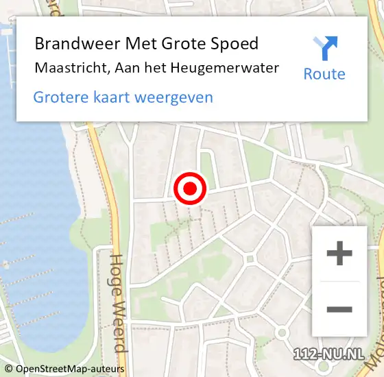 Locatie op kaart van de 112 melding: Brandweer Met Grote Spoed Naar Maastricht, Aan het Heugemerwater op 16 december 2024 09:21