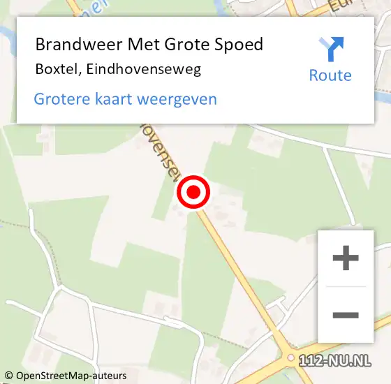 Locatie op kaart van de 112 melding: Brandweer Met Grote Spoed Naar Boxtel, Eindhovenseweg op 16 december 2024 10:00