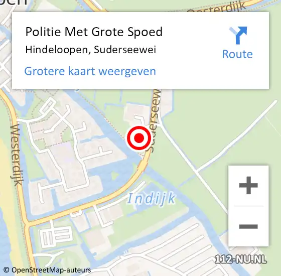 Locatie op kaart van de 112 melding: Politie Met Grote Spoed Naar Hindeloopen, Suderseewei op 16 december 2024 10:16