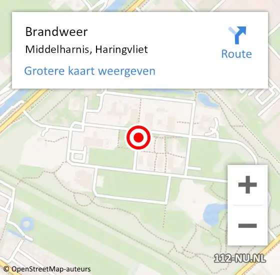 Locatie op kaart van de 112 melding: Brandweer Middelharnis, Haringvliet op 16 december 2024 11:00