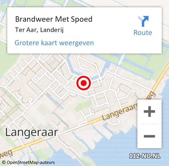 Locatie op kaart van de 112 melding: Brandweer Met Spoed Naar Ter Aar, Landerij op 16 december 2024 11:00