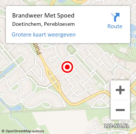 Locatie op kaart van de 112 melding: Brandweer Met Spoed Naar Doetinchem, Perebloesem op 16 december 2024 11:17