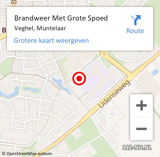 Locatie op kaart van de 112 melding: Brandweer Met Grote Spoed Naar Veghel, Muntelaar op 16 december 2024 12:13