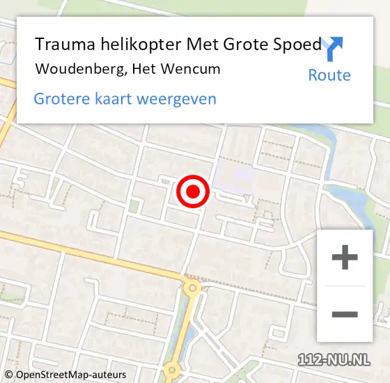 Locatie op kaart van de 112 melding: Trauma helikopter Met Grote Spoed Naar Woudenberg, Het Wencum op 16 december 2024 12:41