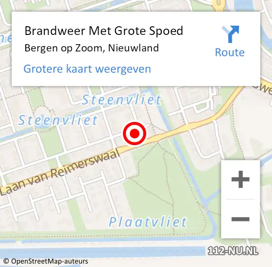 Locatie op kaart van de 112 melding: Brandweer Met Grote Spoed Naar Bergen op Zoom, Nieuwland op 16 december 2024 12:46