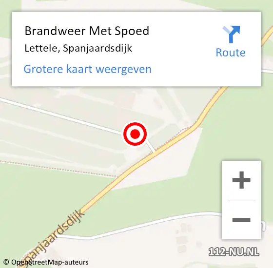 Locatie op kaart van de 112 melding: Brandweer Met Spoed Naar Lettele, Spanjaardsdijk op 16 december 2024 14:06