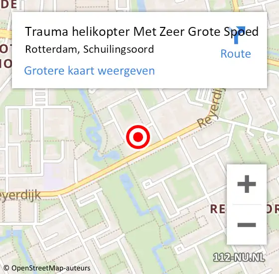 Locatie op kaart van de 112 melding: Trauma helikopter Met Zeer Grote Spoed Naar Rotterdam, Schuilingsoord op 16 december 2024 14:19