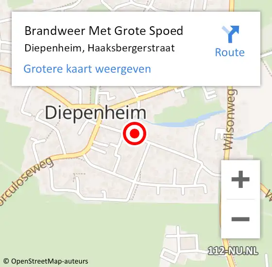 Locatie op kaart van de 112 melding: Brandweer Met Grote Spoed Naar Diepenheim, Haaksbergerstraat op 30 oktober 2014 15:20