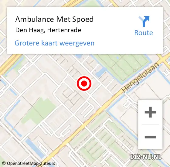 Locatie op kaart van de 112 melding: Ambulance Met Spoed Naar Den Haag, Hertenrade op 16 december 2024 17:00