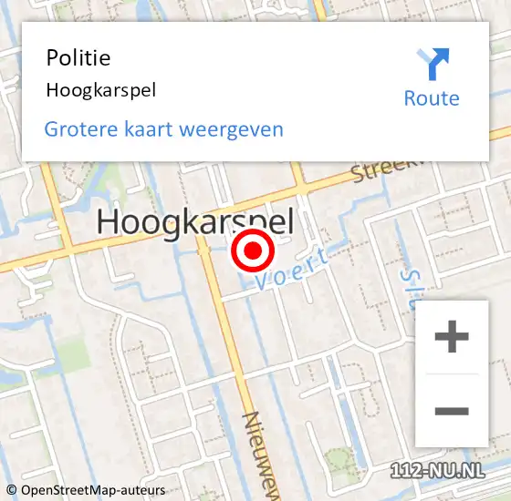 Locatie op kaart van de 112 melding: Politie Hoogkarspel op 30 oktober 2014 15:24