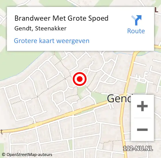 Locatie op kaart van de 112 melding: Brandweer Met Grote Spoed Naar Gendt, Steenakker op 16 december 2024 17:04