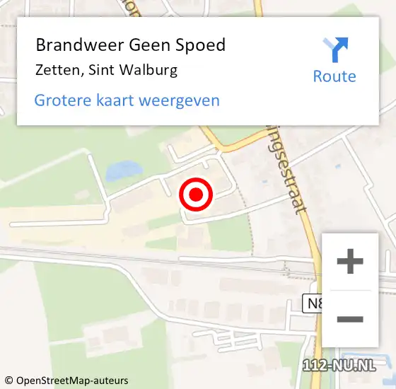 Locatie op kaart van de 112 melding: Brandweer Geen Spoed Naar Zetten, Sint Walburg op 16 december 2024 17:06