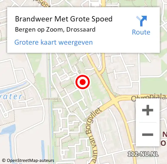 Locatie op kaart van de 112 melding: Brandweer Met Grote Spoed Naar Bergen op Zoom, Drossaard op 16 december 2024 18:23