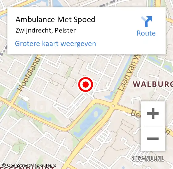 Locatie op kaart van de 112 melding: Ambulance Met Spoed Naar Zwijndrecht, Pelster op 16 december 2024 18:28