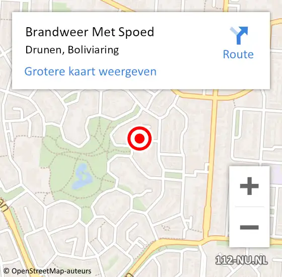 Locatie op kaart van de 112 melding: Brandweer Met Spoed Naar Drunen, Boliviaring op 16 december 2024 19:27