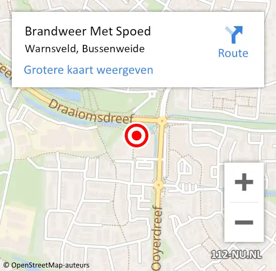 Locatie op kaart van de 112 melding: Brandweer Met Spoed Naar Warnsveld, Bussenweide op 16 december 2024 19:29