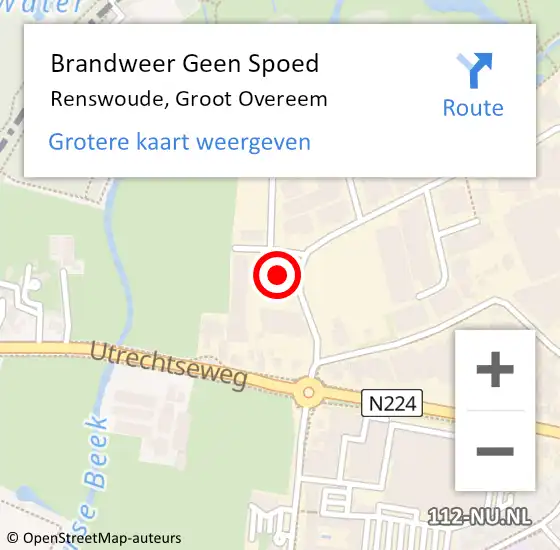 Locatie op kaart van de 112 melding: Brandweer Geen Spoed Naar Renswoude, Groot Overeem op 16 december 2024 20:32