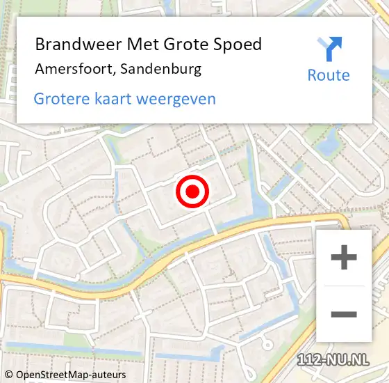 Locatie op kaart van de 112 melding: Brandweer Met Grote Spoed Naar Amersfoort, Sandenburg op 16 december 2024 21:47