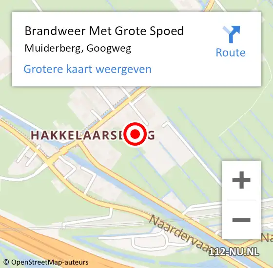 Locatie op kaart van de 112 melding: Brandweer Met Grote Spoed Naar Muiderberg, Googweg op 16 december 2024 22:07