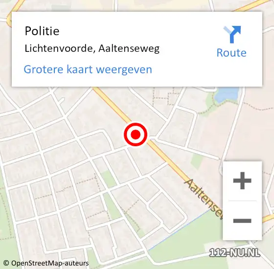 Locatie op kaart van de 112 melding: Politie Lichtenvoorde, Aaltenseweg op 16 december 2024 23:24